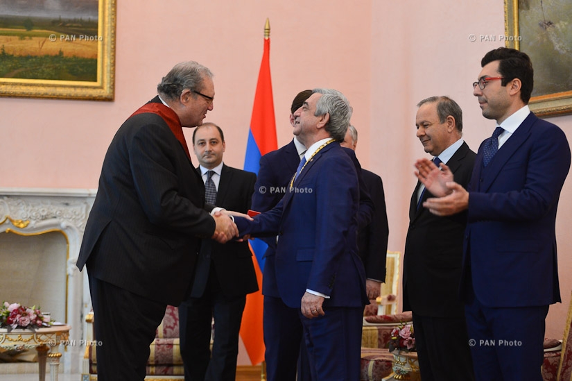 RA Presidential Palace hosts award ceremony and meeting of President Serzh Sargsyan with the Prince and Grand Master of the Sovereign Military Hospitaller Order of Malta Fra Matthew Festing