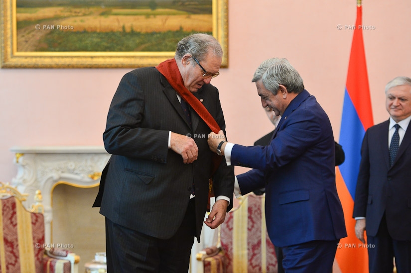 RA Presidential Palace hosts award ceremony and meeting of President Serzh Sargsyan with the Prince and Grand Master of the Sovereign Military Hospitaller Order of Malta Fra Matthew Festing