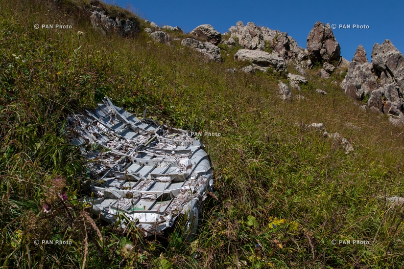 Remains of Yak-40 airliner which crashed on August 1, 1990 en route from Yerevan to Stepanakert