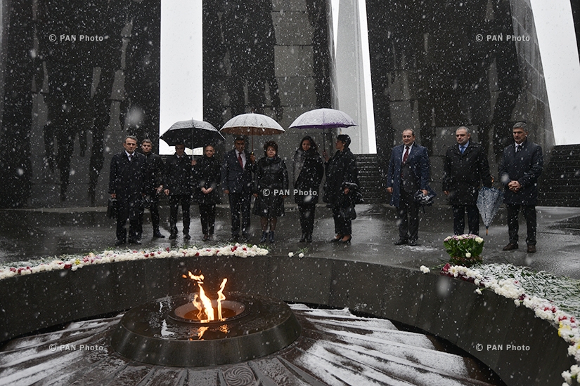 Delegation led by President of Belgian Senate Christine Defraigne visits Armenian Genocide memorial in Yerevan
