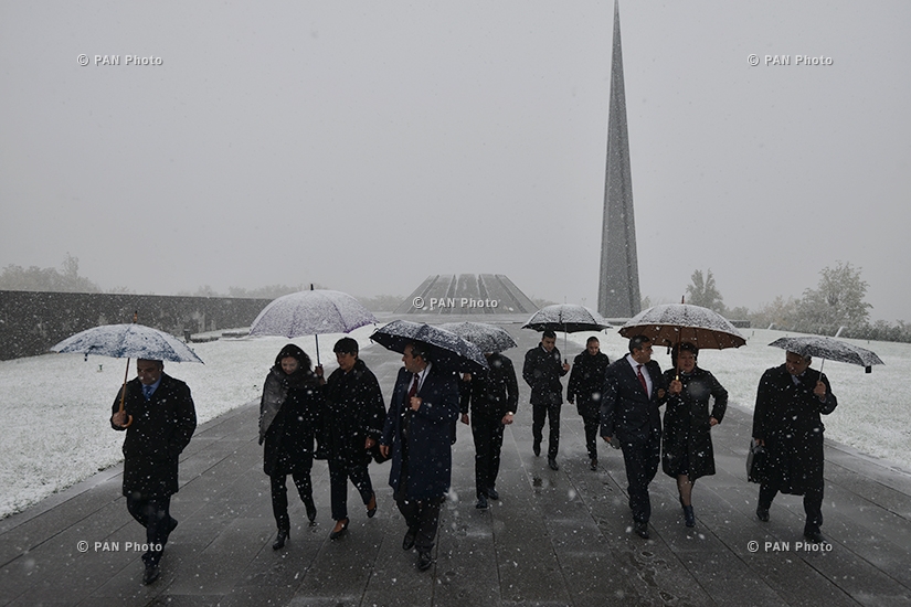 Delegation led by President of Belgian Senate Christine Defraigne visits Armenian Genocide memorial in Yerevan